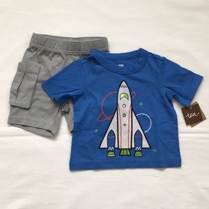 New Tea Collection Baby Boy Shirt and Short Set